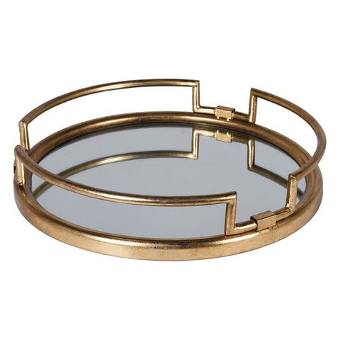 Round Gold Mirror Tray