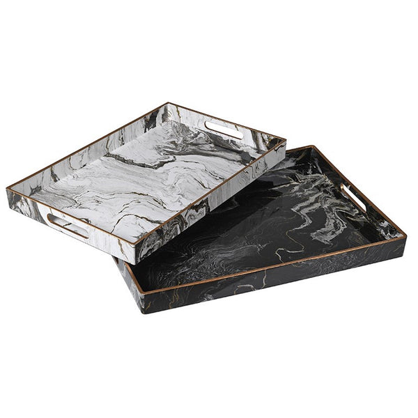 Marble Effect White Tray, M