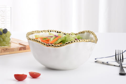 Medium Salad Bowl with Beaded Edging