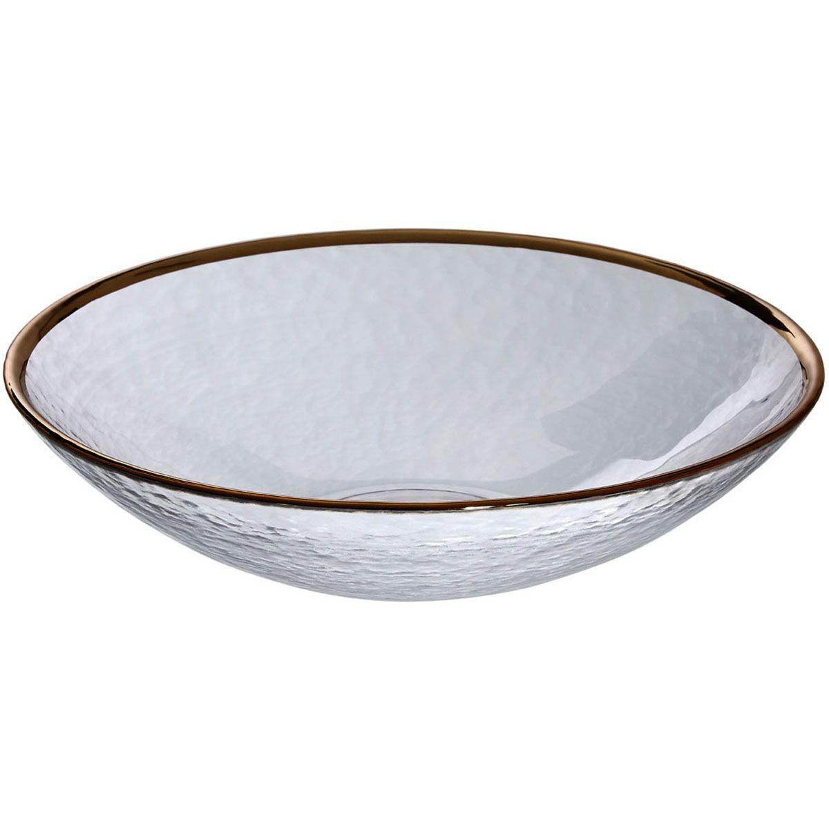 Glass Bowl with Gold Rim
