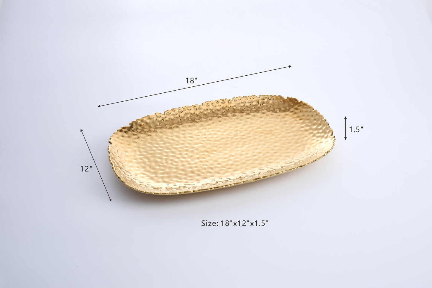 Hammered Serving Platter, Gold